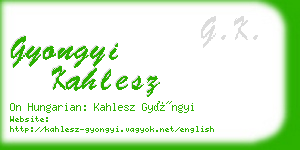 gyongyi kahlesz business card